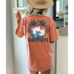 Comfort Colors Hawaii T-Shirt Oversized Beachy Tee Palm Trees Cute Summer Graphic Tee Trendy Summer Tops Aesthetic Clothes Beach Shirt