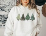 Green Tree Christmas Hood?e, Christmas Sweater, Christmas Crewneck, Christmas Tree Sweatshirt, Holiday Sweaters For Women, Winter Sweatshir