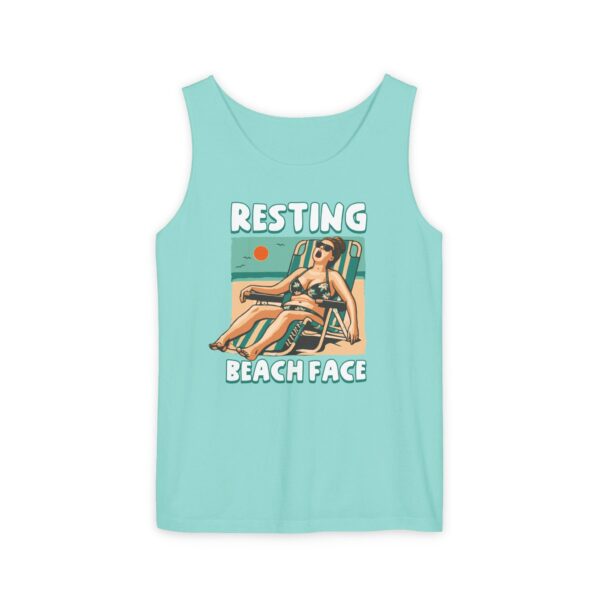 Resting Beach Face Tank Top - Funny Summer Beach Tank Top - Casual Beach Vacation Tank - Summer Joke Tank