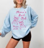 Coquette Bachelorette Party Sweatshirt Social Bach Club Crewneck Custom Cocktail Bow Trendy Cute Girly Matching Bridal Party Bridesmaid Gift