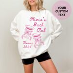 Coquette Bachelorette Party Sweatshirt Social Bach Club Crewneck Custom Cocktail Bow Trendy Cute Girly Matching Bridal Party Bridesmaid Gift