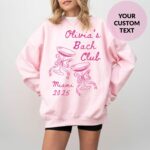 Coquette Bachelorette Party Sweatshirt Social Bach Club Crewneck Custom Cocktail Bow Trendy Cute Girly Matching Bridal Party Bridesmaid Gift