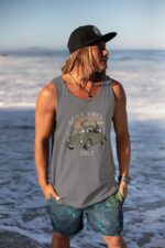 Surfer Capybara Tank Top - Good Vibes Only , Cute Capybara Surfing Beach Tank , Summer Boho Animal Lover Gift