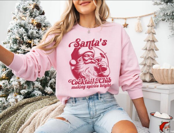 Santa's Cocktail Club Christmas Sweatshirt, Holiday Bachelorette, Holiday Spirits, Christmas Cocktails, Espresso Martini, Dirty Martini