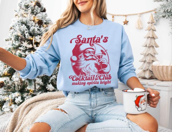 Santa's Cocktail Club Christmas Sweatshirt, Holiday Bachelorette, Holiday Spirits, Christmas Cocktails, Espresso Martini, Dirty Martini