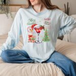 Christmas Martini Long Sleeve, Coquette Retro Xmas Cocktail Shirt, Tis The Season Tee, Merrier With A Martini, Holiday Drink Comfort Colors?