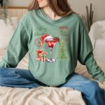 Christmas Martini Long Sleeve, Coquette Retro Xmas Cocktail Shirt, Tis The Season Tee, Merrier With A Martini, Holiday Drink Comfort Colors?