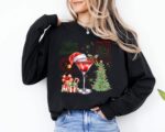 Christmas Martini Long Sleeve, Coquette Retro Xmas Cocktail Shirt, Tis The Season Tee, Merrier With A Martini, Holiday Drink Comfort Colors?