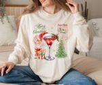 Christmas Martini Long Sleeve, Coquette Retro Xmas Cocktail Shirt, Tis The Season Tee, Merrier With A Martini, Holiday Drink Comfort Colors?