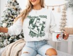 Merrier With Martinis Christmas Sweatshirt, Espresso Martini, Dirty Martini, Retro Ladies, Pink Girly Christmas, Christmas Cocktails